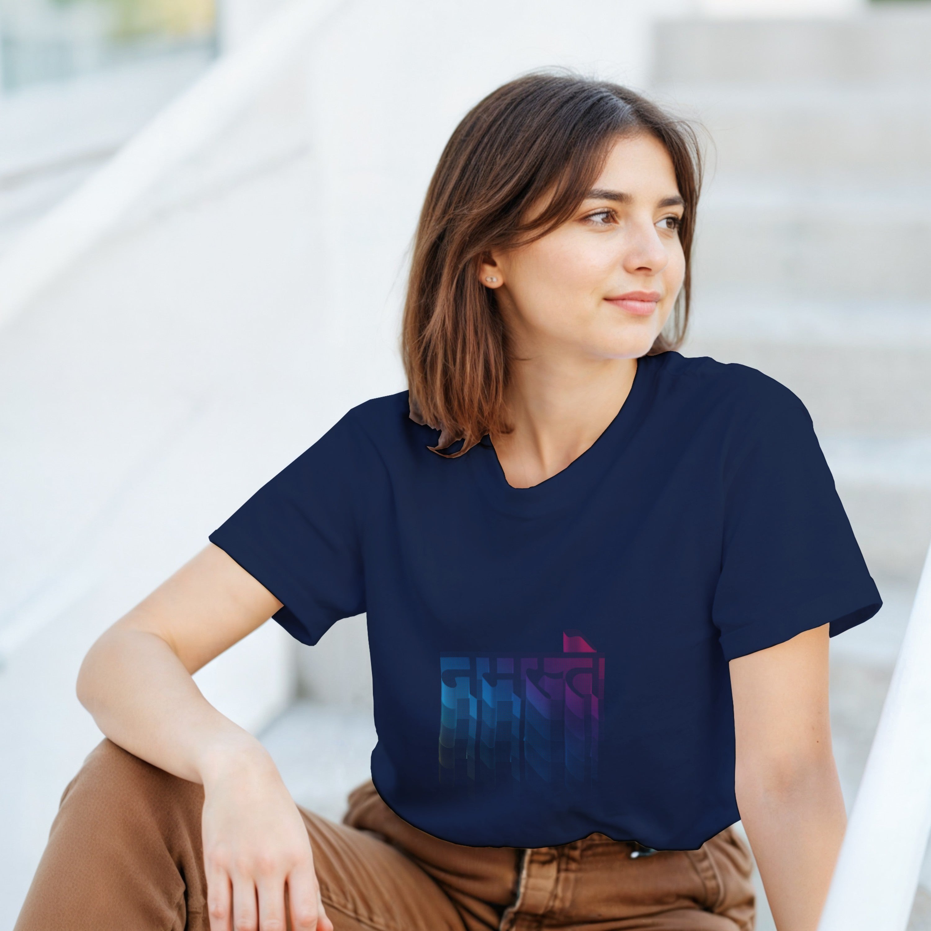 CAMISETA PSICODÉLICA SÁNSCRITA NAMASTE
