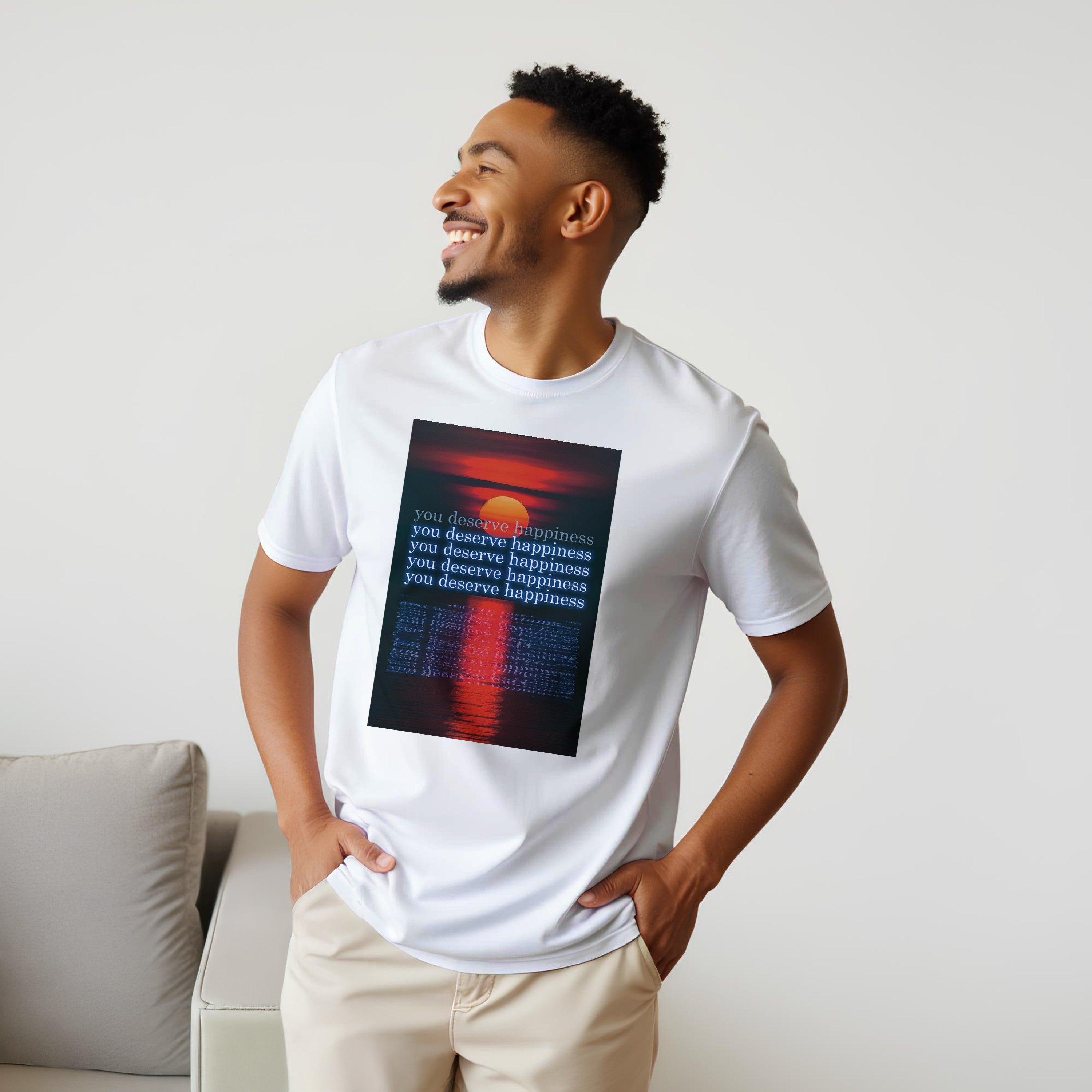 CAMISETA TE MERECES LA FELICIDAD ATARDECER