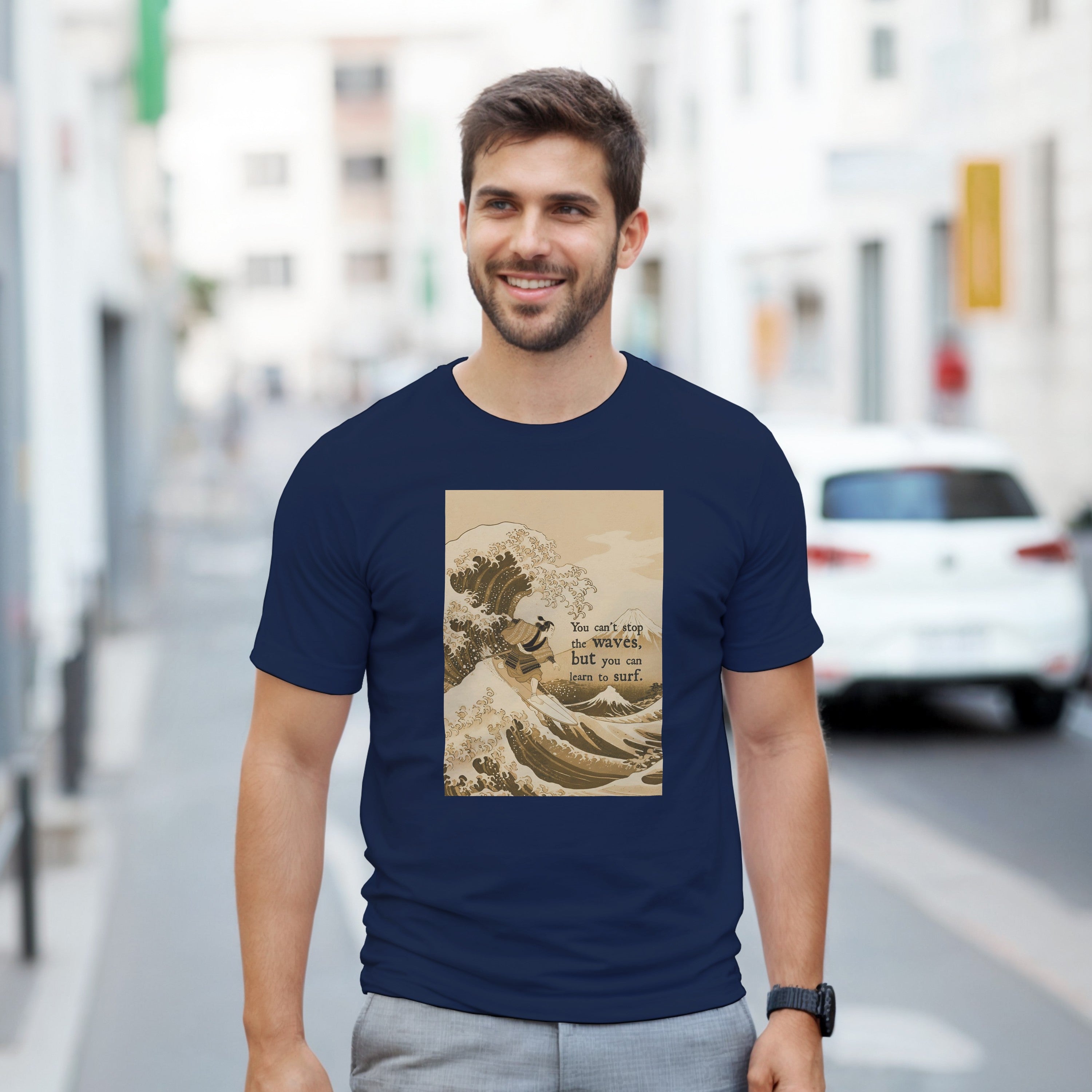 CAMISETA HOKUSAI SURF DOURADA