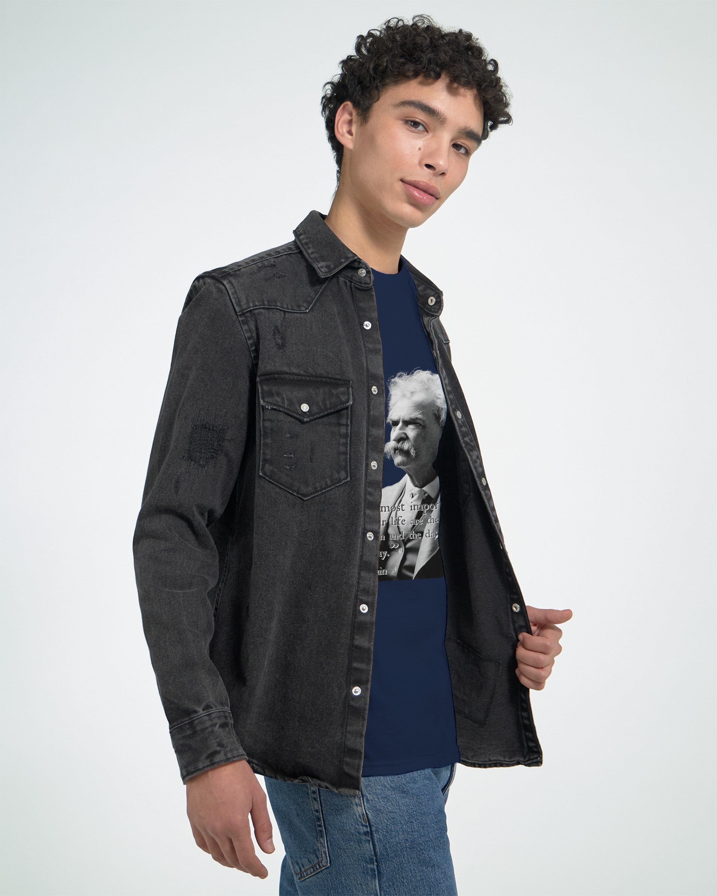CAMISETA MASTER TWAIN PRETA E BRANCA