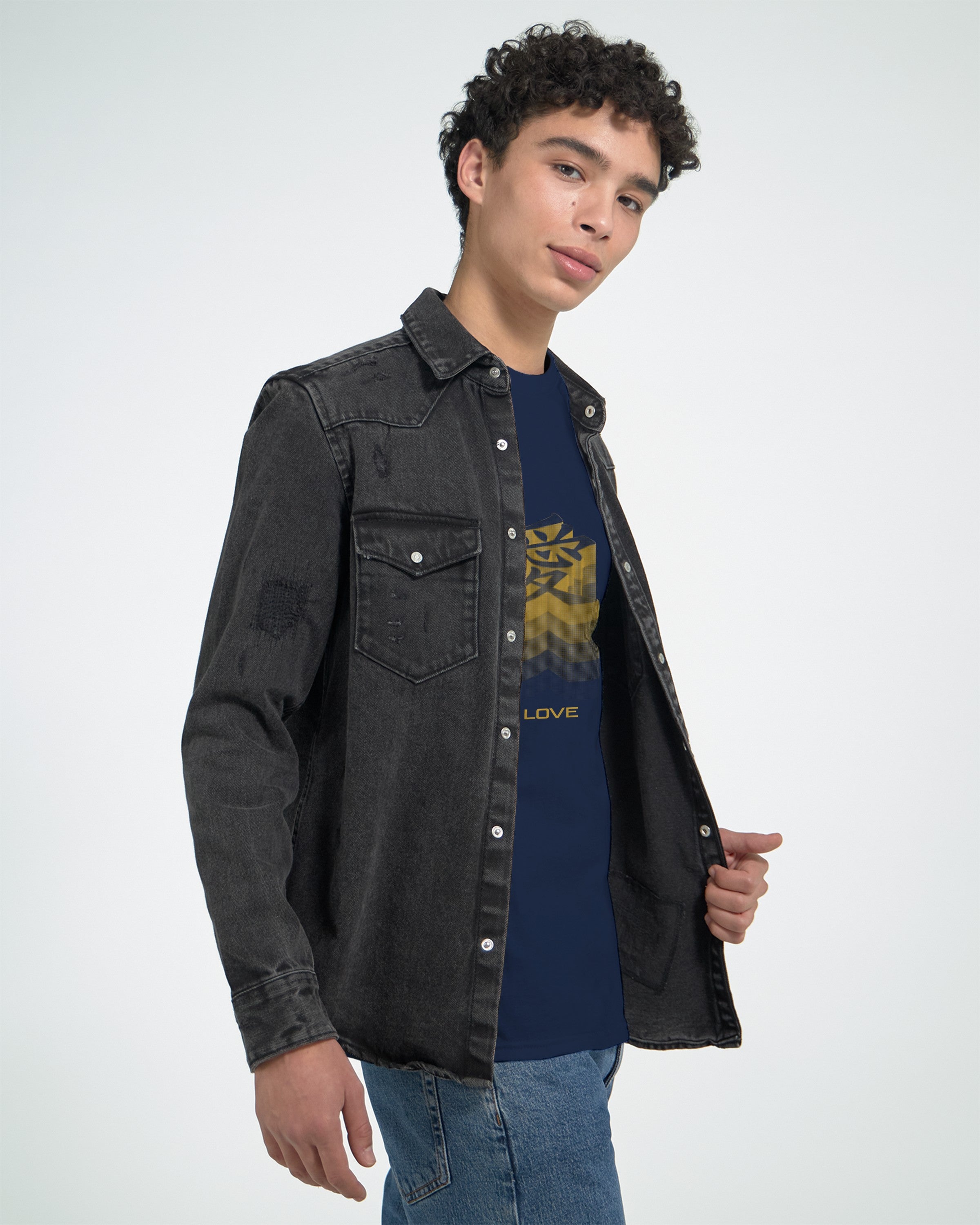 CAMISETA KANJI JAPONÉS AMOR DORADO